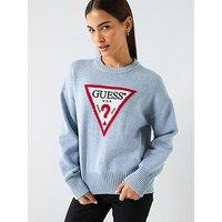 Guess Jeans Long Sleeve Big Triangle Sweater - Blue