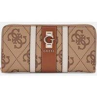 Guess Erenia Slg Large Zip Around Purse - Brown