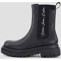 Versace Jeans Couture Fondo Drew Logo Chelsea Boot - Black