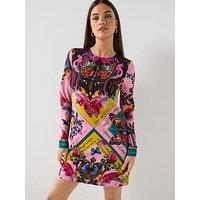 Versace Jeans Couture Printed Placed Mini Dress - Multi
