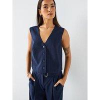 Guess Zanita Pin Stripe Vest - Blue