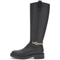Guess Fyonal Chain Detail Flat Boot - Black