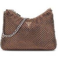 Guess Zalina Top Zip Shoulder Bag - Brown