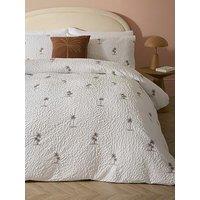 The Very Collection Palm Embroidered Textured Duvet Set