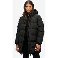 Superdry Hooded Sports Puffer Mid Jacket - Black