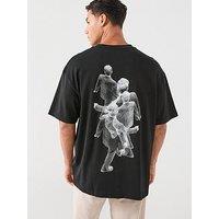 Hugo Dollo Back Graphic Oversized T-Shirt - Black