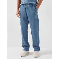 Hugo Davropant Rib Shield Logo Tracksuit Bottoms - Blue