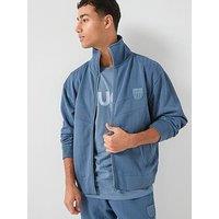 Hugo Davronto Rib Shield Logo Track Top - Blue