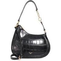 Dune London Directional Tassel Trim Leather Hobo Bag - Black
