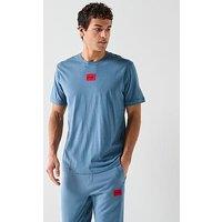 Hugo Diragolino212 Regular Fit Centre Patch Logo T-Shirt - Blue