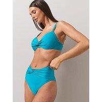 The Very Collection Mix & Match Twist High Waisted Bikini Brief - Teal