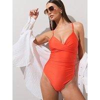 The Very Collection Shape Enhancing Twist Swimsuit - Red