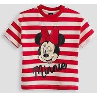 The Very Collection Minnie Mouse Stripe T-Shirt - Red