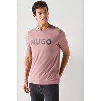 Hugo Dulivio Regular Fit Large Logo T-Shirt - Pink