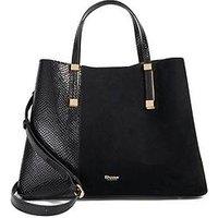Dune London Dorry Suede Mix Tote Bag - Black