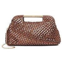 Dune London Expression Woven Grab Bag With Chain Handle - Bronze