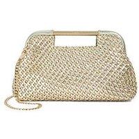 Dune London Expression Woven Grab Bag With Chain Handle - Gold