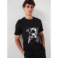 Hugo Dubrox Dog Graphic Regular Fit T-Shirt - Black