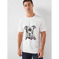 Hugo Dubrox Dog Graphic Regular Fit T-Shirt - White