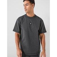 Hugo Dilanso Stacked Logo Relaxed Fit T-Shirt - Grey