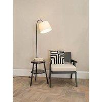 Valuelights Crowther Dark Wood Floor Lamp With Shelves