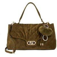 Dune London Regency Suede Shoulder Bag - Khaki