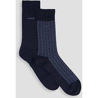 Boss Bodywear Micro Dot 2 Pack Cotton Crew Socks - Dark Blue