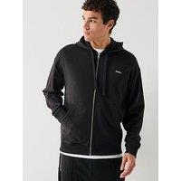 Hugo Dapozip Relaxed Fit Zip Through Hoodie - Black