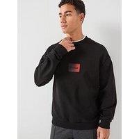 Hugo Danotop Gradient Badge Logo Crew Sweater - Black