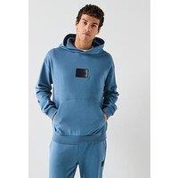 Hugo Danohood Gradient Badge Logo Overhead Hoodie - Blue