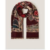 Monsoon Evie Floral Scarf - Burgundy