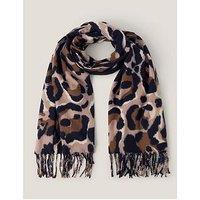 Monsoon Elyse Animal Border Scarf - Black