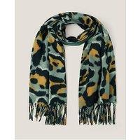 Monsoon Elyse Animal Border Scarf - Green
