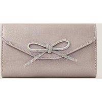 Monsoon Sia Diamante Bow Clutch - Dark Silver