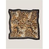 Monsoon Kathie Silk Leopard Print Square Scarf - Beige