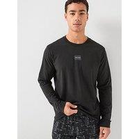 Hugo Bodywear Mael Tonal Badge Loungewear Long Sleeve T-Shirt - Black