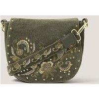 Monsoon Lily Floral Embroidered Crossbody Bag - Green
