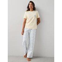 The Very Collection Cinnamon Roll Short Sleeve Long Leg Set - White/Yellow