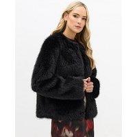 Long Tall Sally Faux Fur Jacket - Black