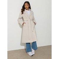 Pixiegirl Petite Wrap Belted Coat - Natural