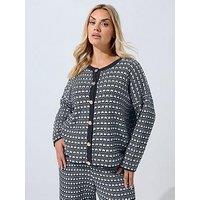 Yours Curve Boucle Cardigan - Blue