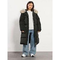 Pixiegirl Petite Hooded Midi Puffer Coat - Black