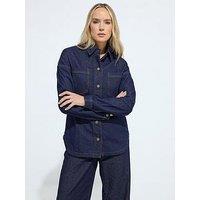 Long Tall Sally Denim Shacket - Blue
