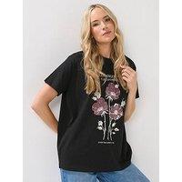 Long Tall Sally Los Angeles Oversized T-Shirt - Black
