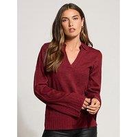 Long Tall Sally Collar Ladder Trim Jumper - Red