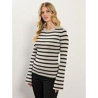 Long Tall Sally Stripe Rib Jumper - Natural