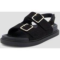 The Very Collection Buckle Strap Sandal - Black