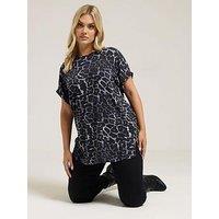 Yours Curve Raglan T-Shirt - Black