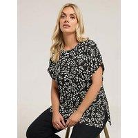 Yours Curve Raglan T-Shirt - Black