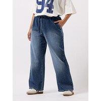 Yours Curve Wide Leg Jean - Blue